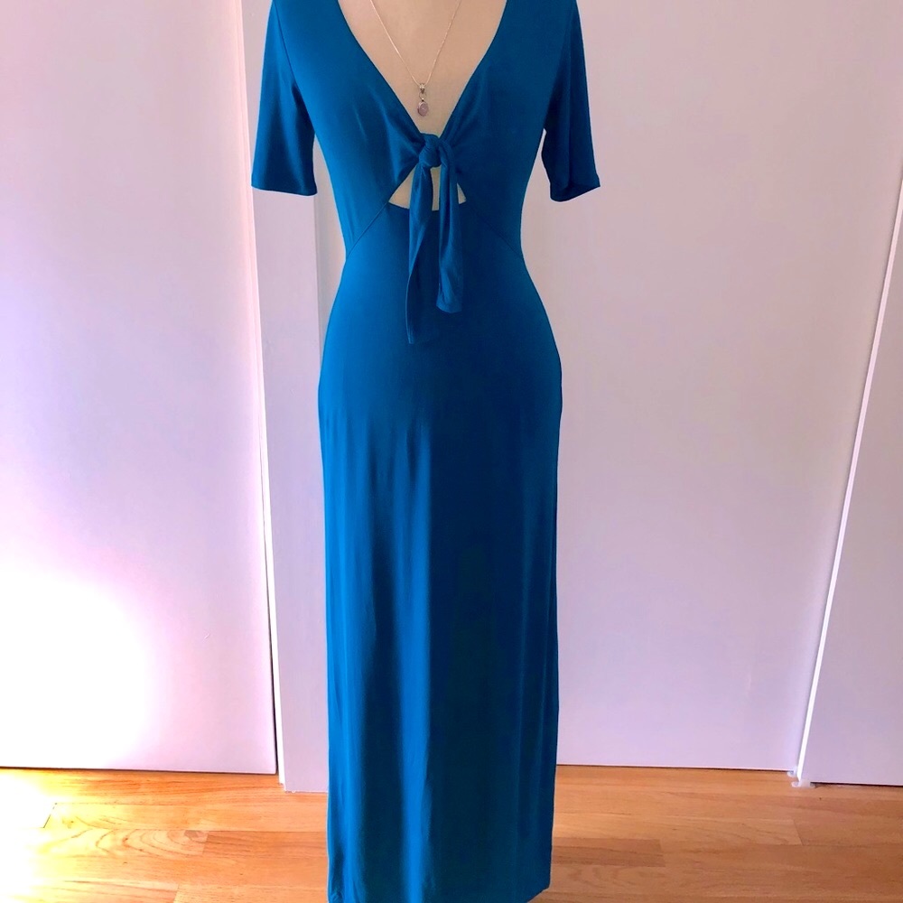 Express Teal Blue Stretch Maxi Dress, size XS